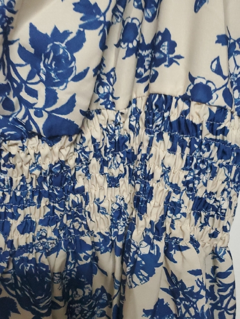 Blue Floral Peasant Blouse - Picture 2 of 7